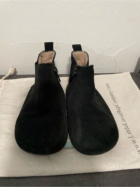 Little Love Bug Black Suede Reagan Chelsea Boots